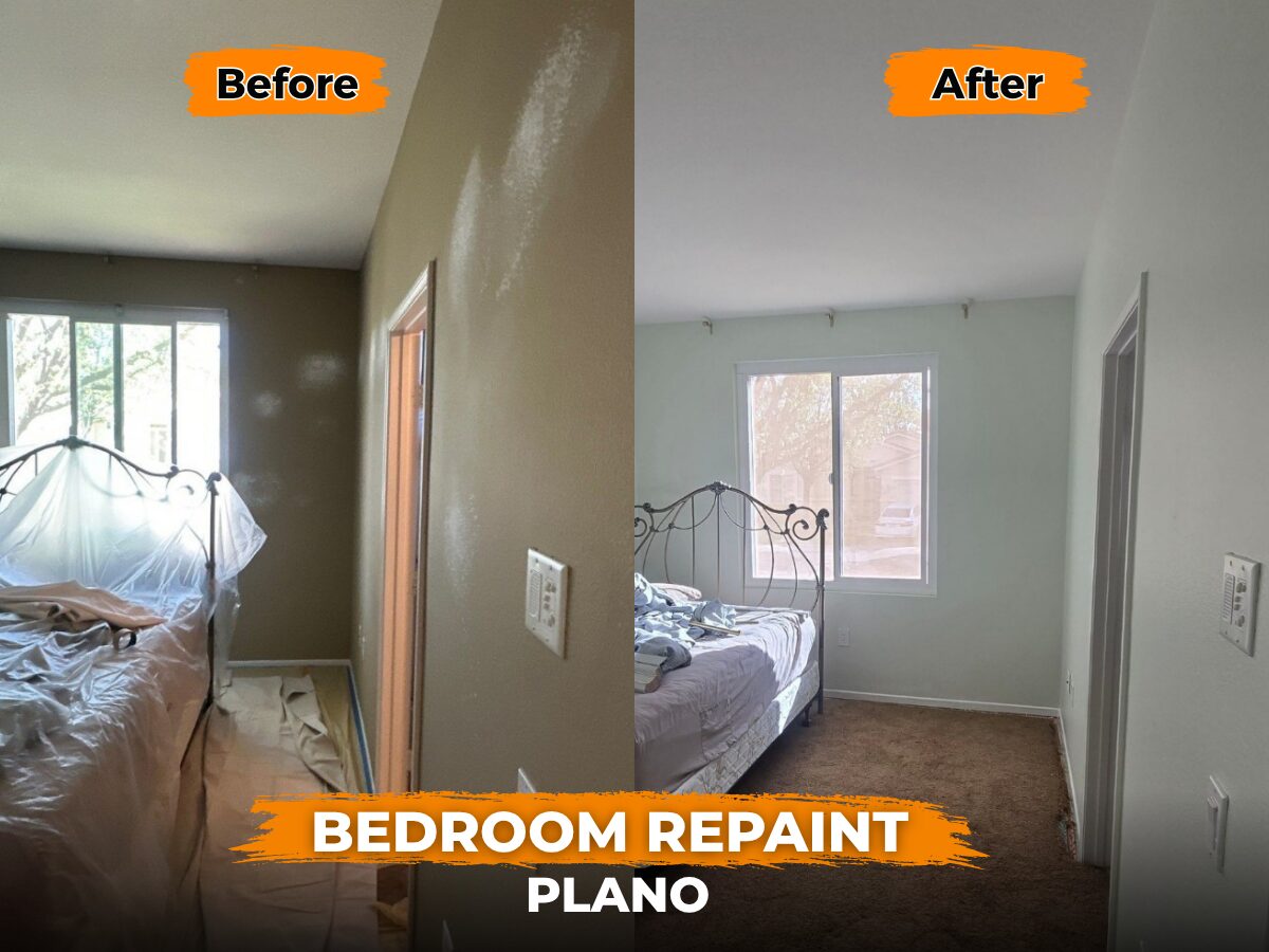 Master bedroom repainted in Plano