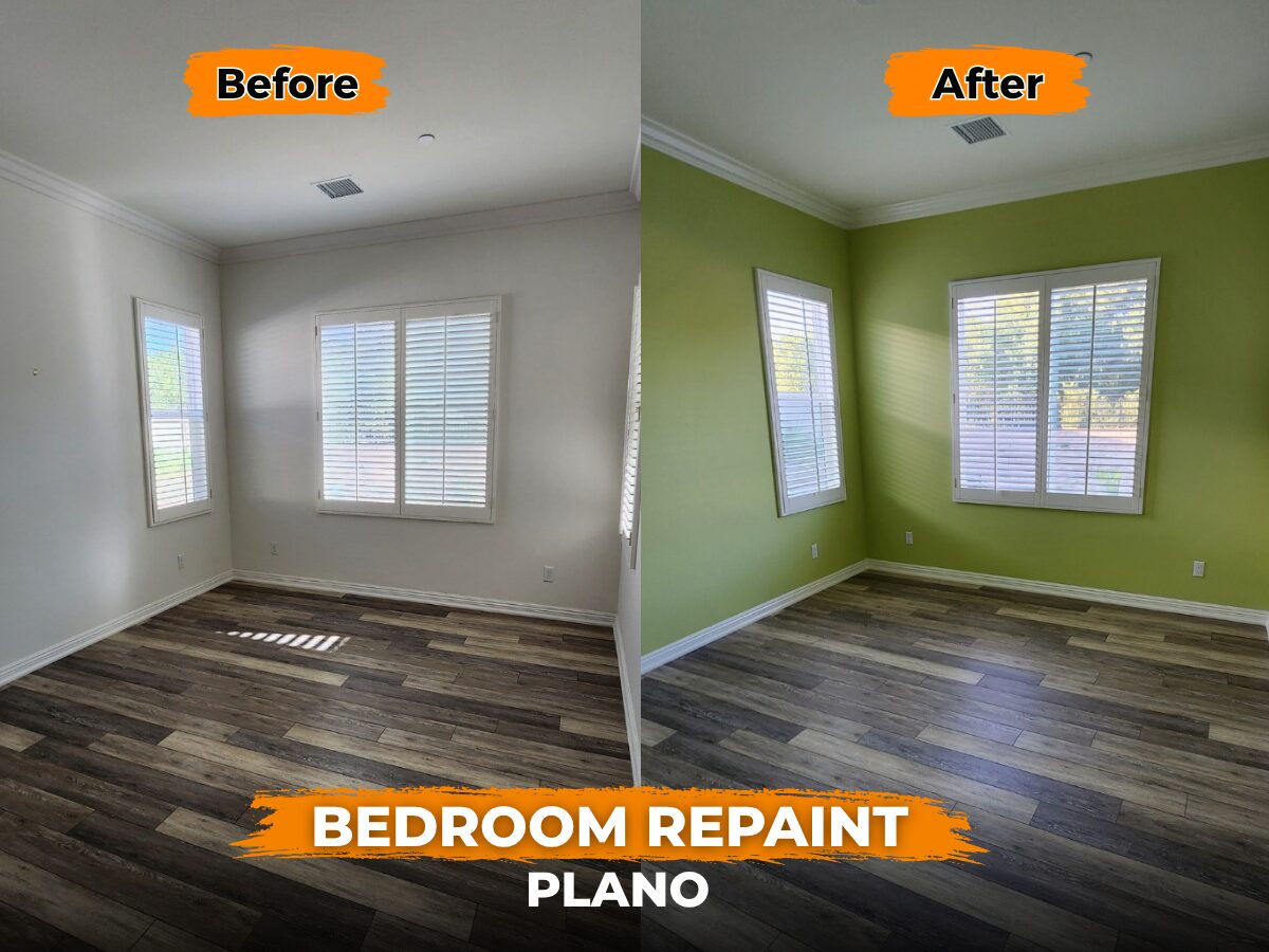 Whole bedroom repaint in Plano