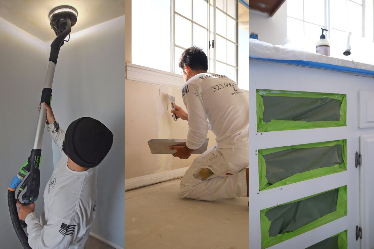 Paint Tigers painter cutting a clean line on interior trim